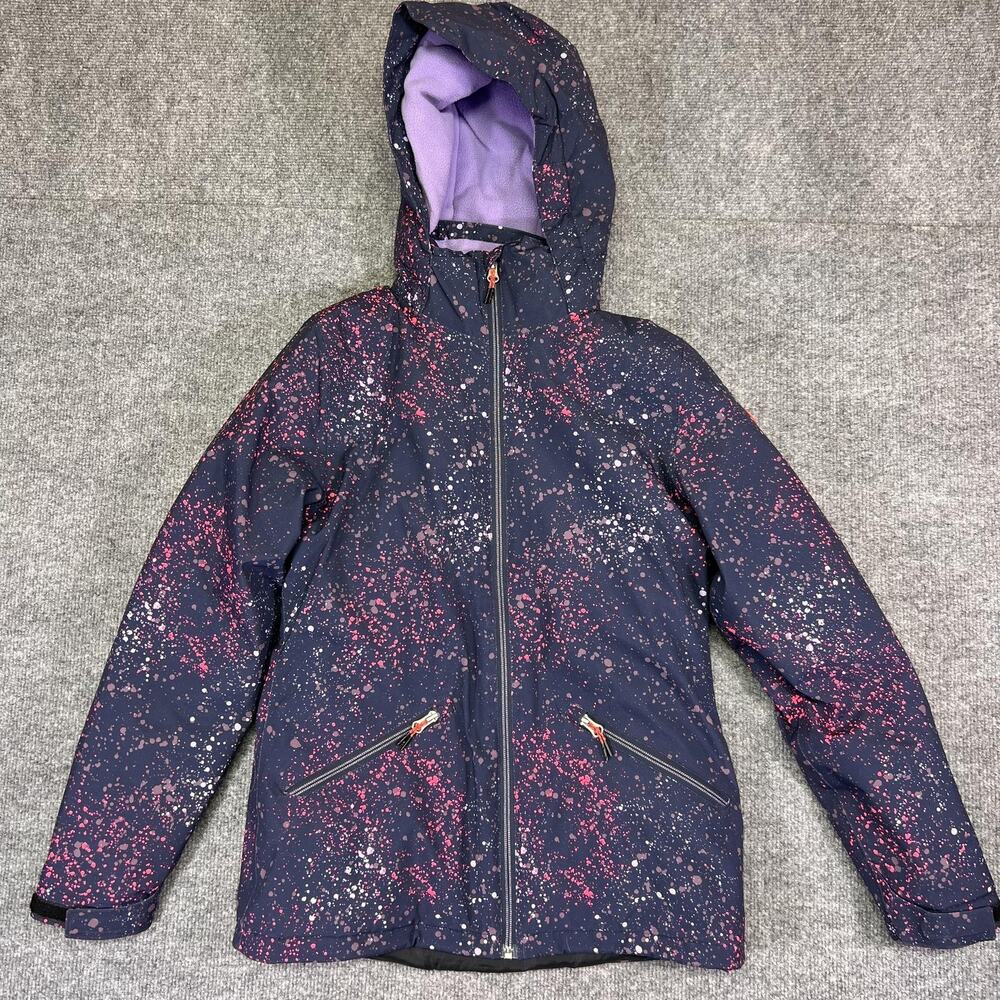 Killtec Jacket Kids 14 Blue Flecked Ski Jacket Hooded Insulated Waterproof